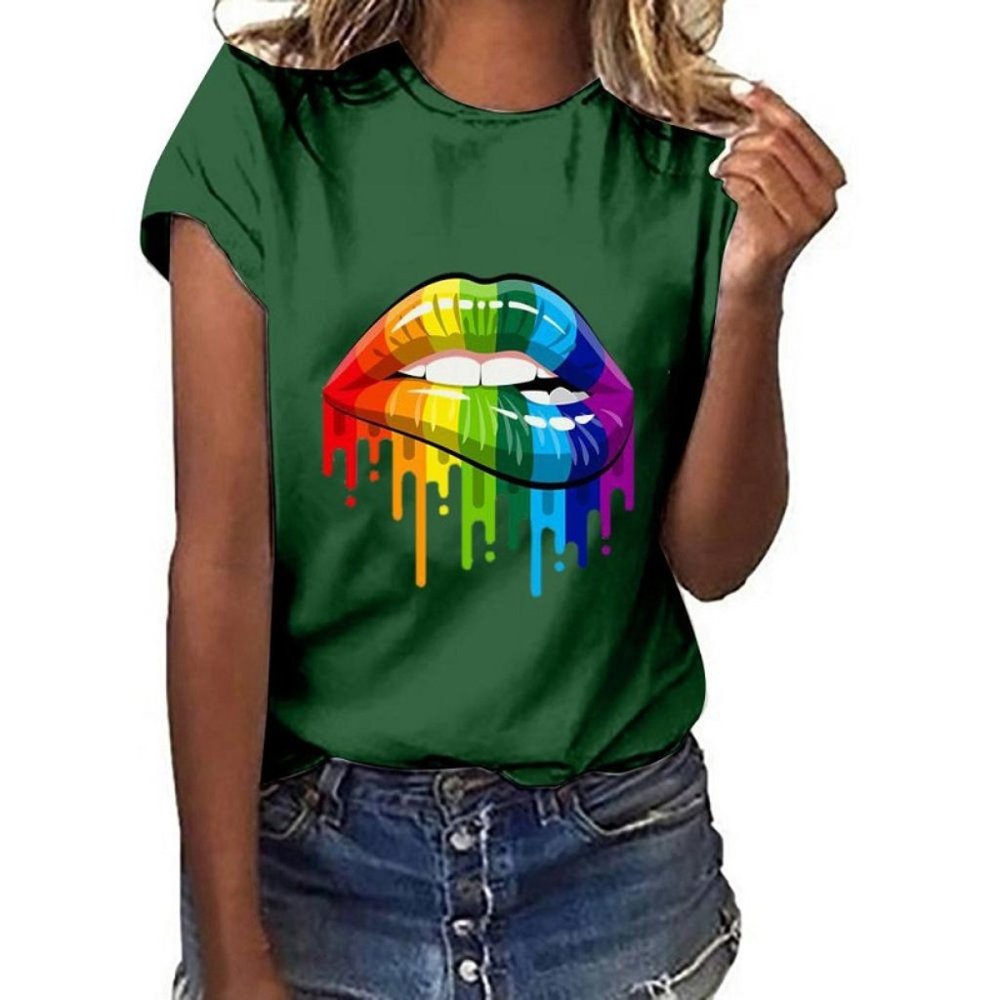 Lips Gesture Print T shirt Branded Wear For Less